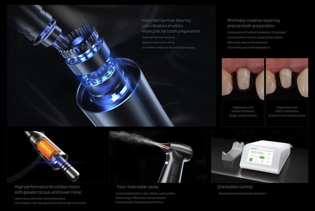 Micromotor eléctrico clínico led Sobremesa MT2 Woodpecker