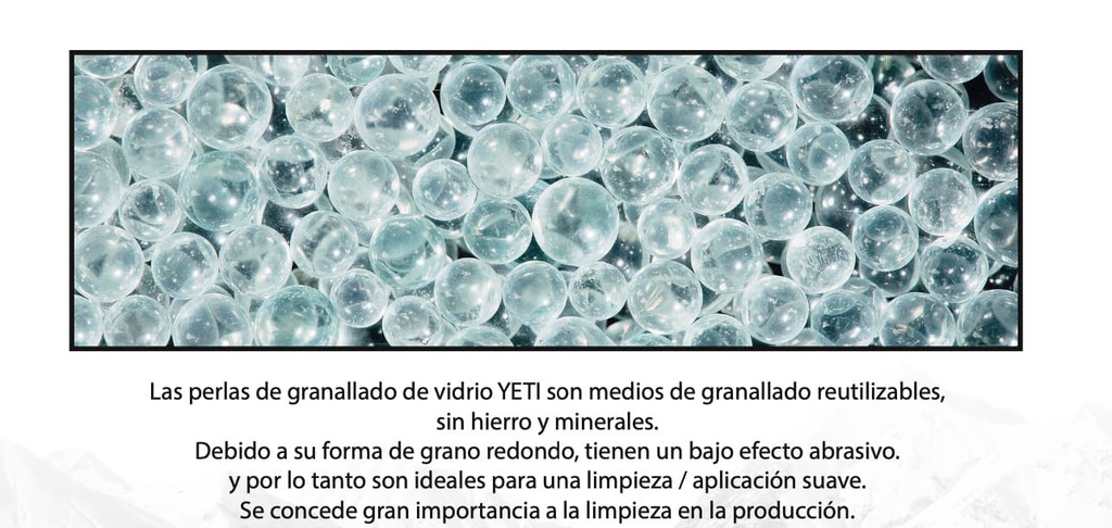 Perlas de vidrio para arenado 1 kg Yeti dental