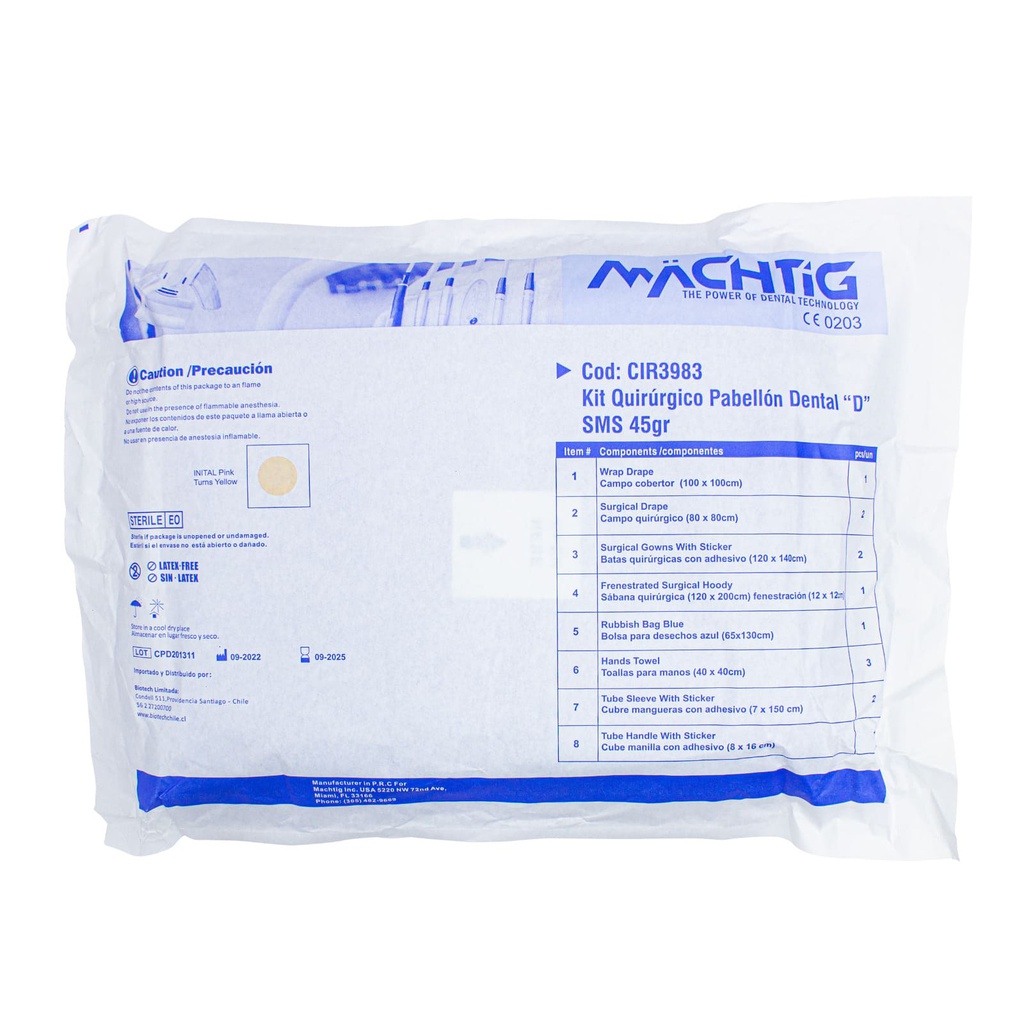 Kit Quirúrgico estéril Pabellón dental "D" Machtig