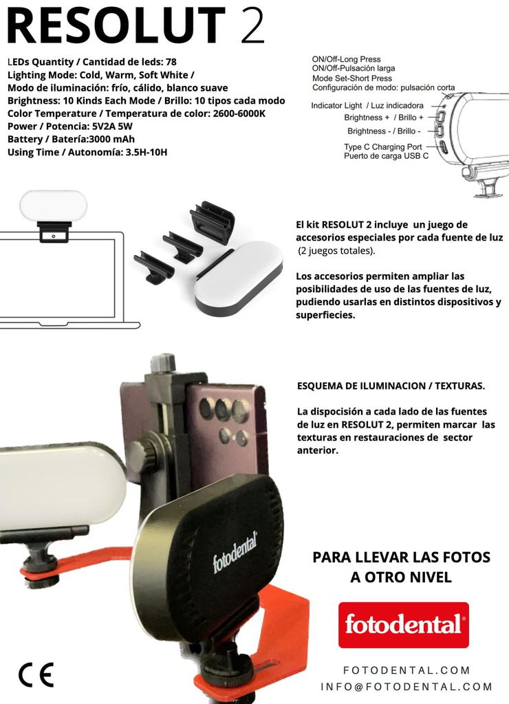 Kit de Iluminación para Fotografía dental Resolut 2-902 Fotodental