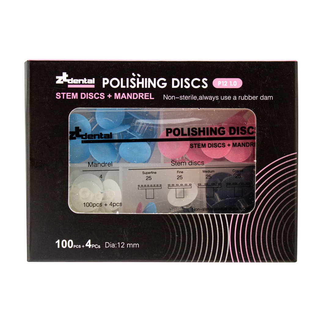 Kit de 100 Discos para Pulido + Porta Discos ZT Dental