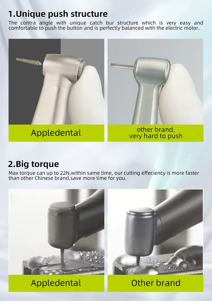 Contrángulo Push led Multiplicador 1:5 L Appledental