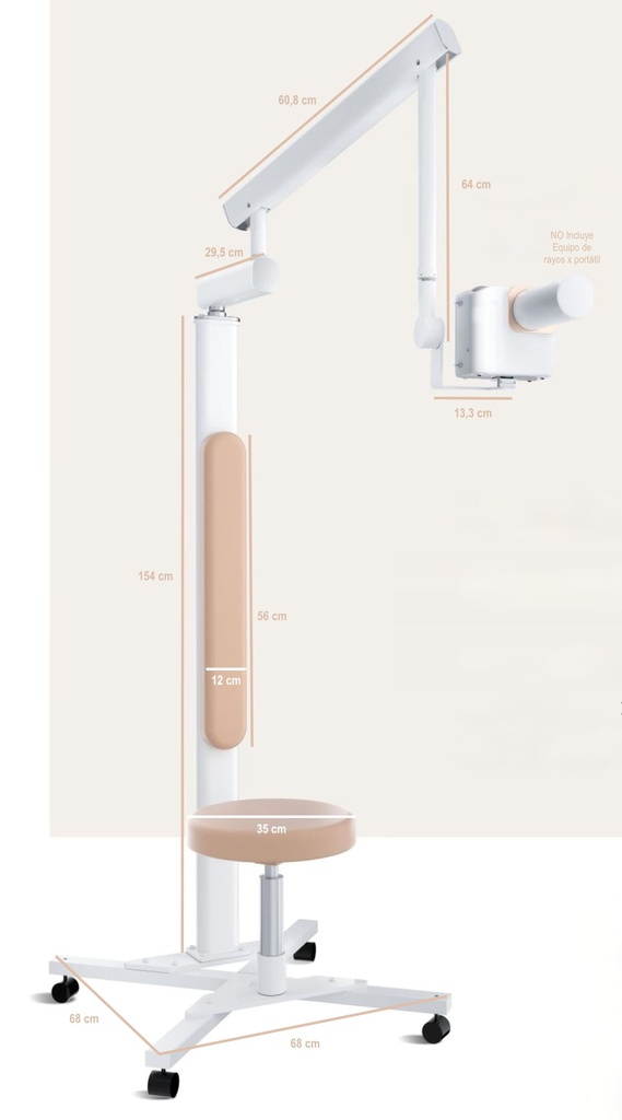 Pedestal soporte con taburete para Equipo de rayos x portátil  Woodpecker