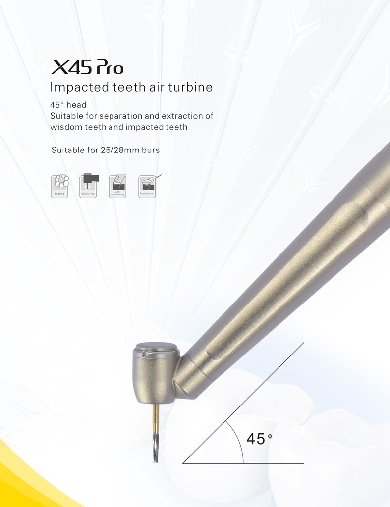 Turbina push 45 grados quirúrgica X45 PRO Machtig