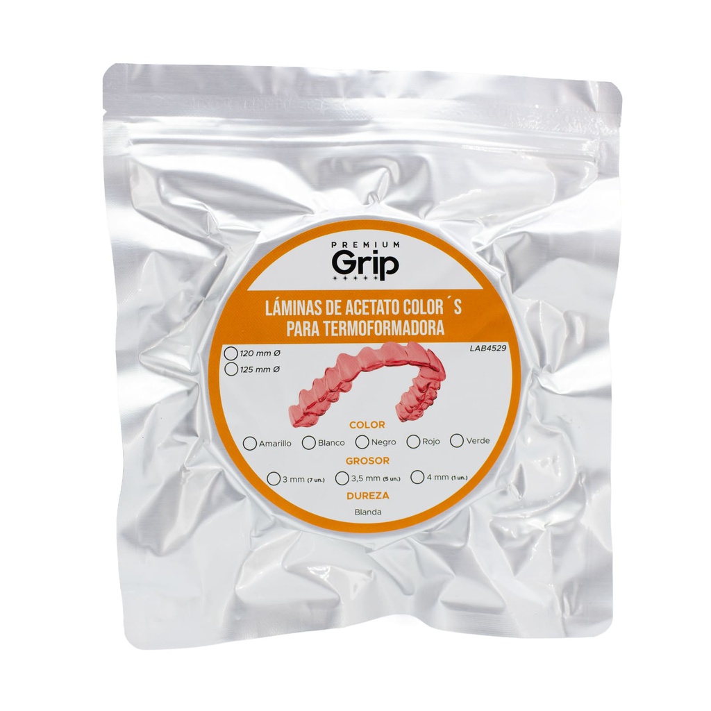 Placas láminas termoformables de Acetato redonda 3 x 125 mm Premium Grip