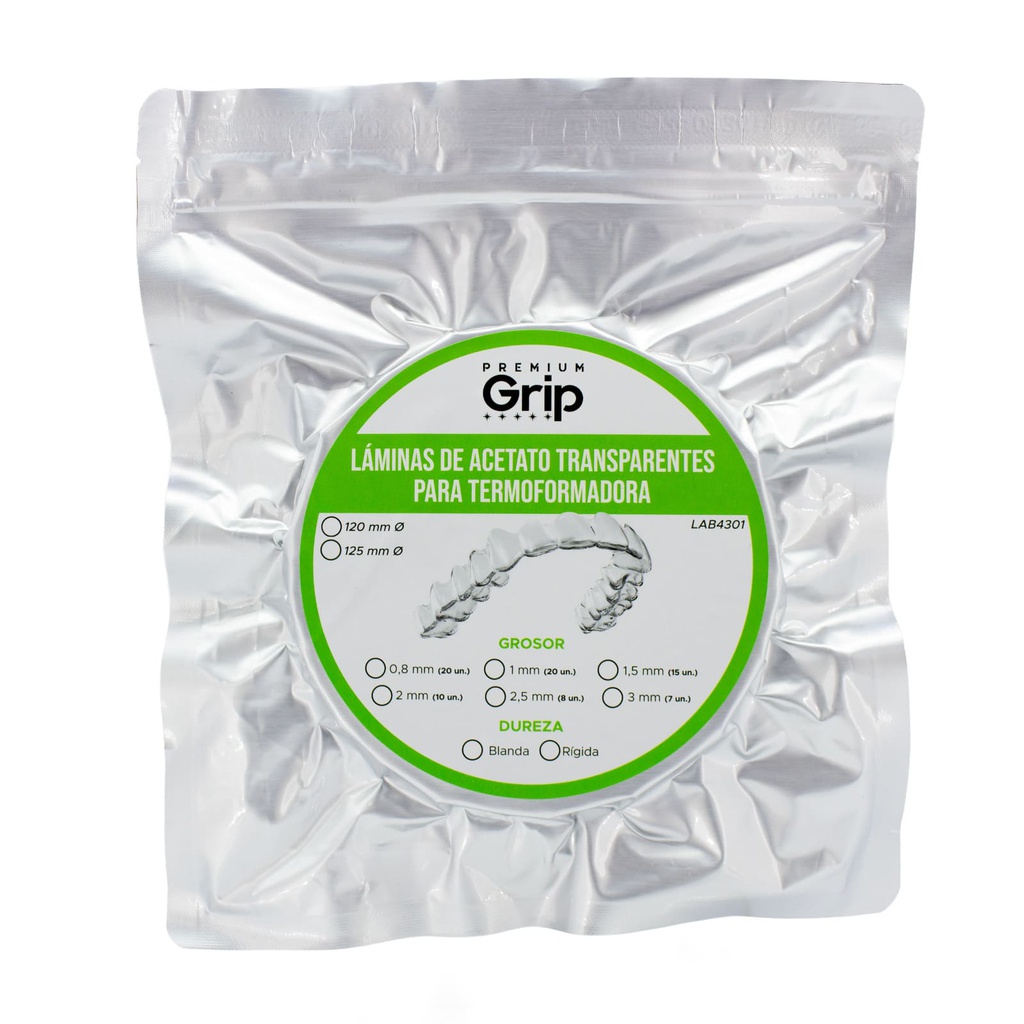 Placas láminas termoformables de Acetato redonda 3 x 125 mm Premium Grip