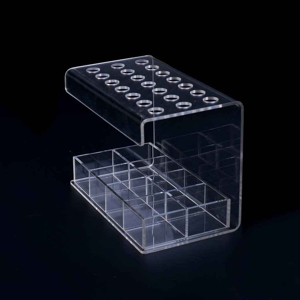 Organizador Porta Jeringas acrílico con bandeja Cotisen