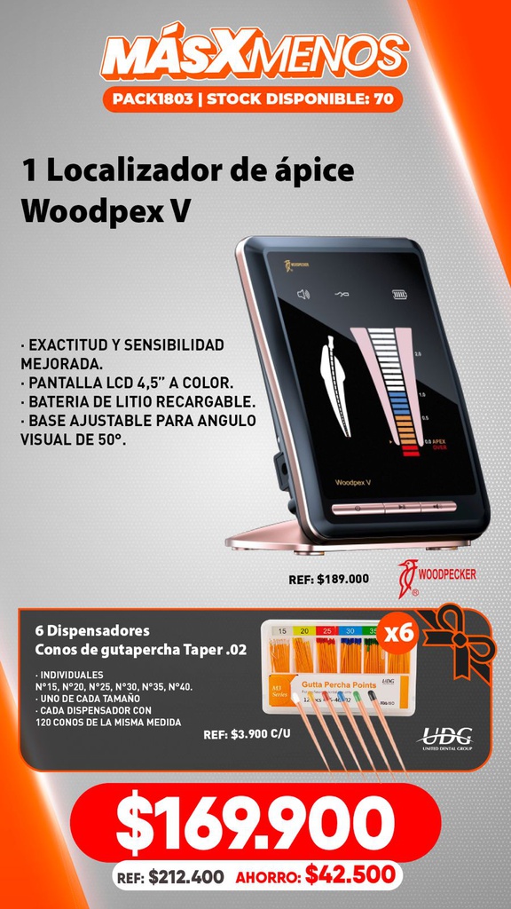1 Localizador de ápice Woodpex V Woodpecker + Regalo