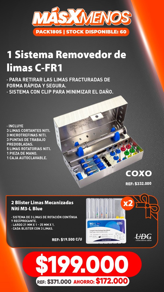 1 Sistema Removedor de limas C-FR1 Coxo + Regalos