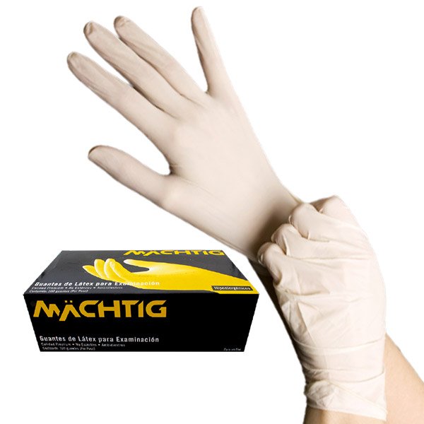 Guantes de Látex Blanco natural 5,5 gr Machtig