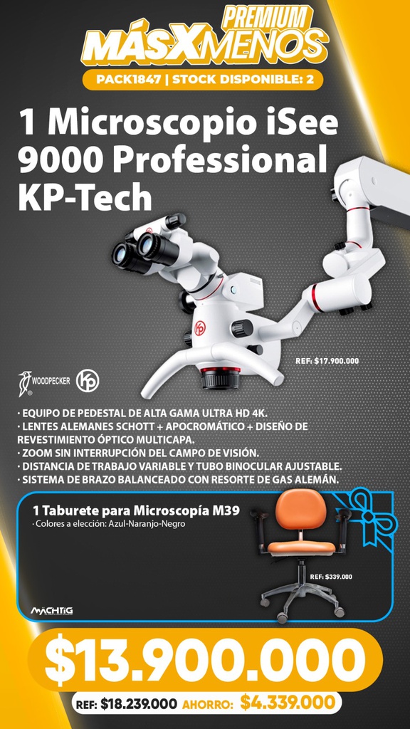 1 Microscopio iSee 9000 Professional KP-Tech KP Woodpecker + Regalo