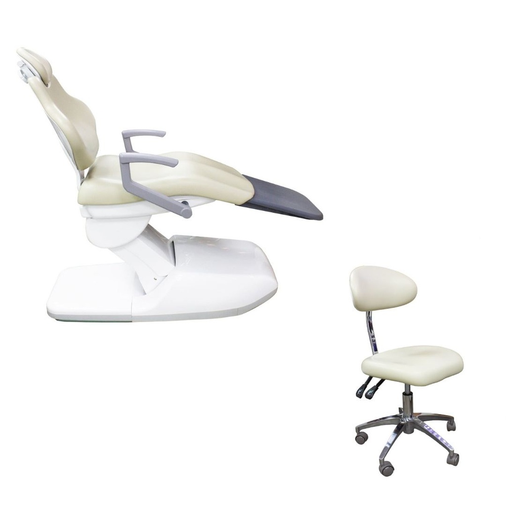 Sillón dental HG Plus 2025 con taburete Anle (estructura blanca)