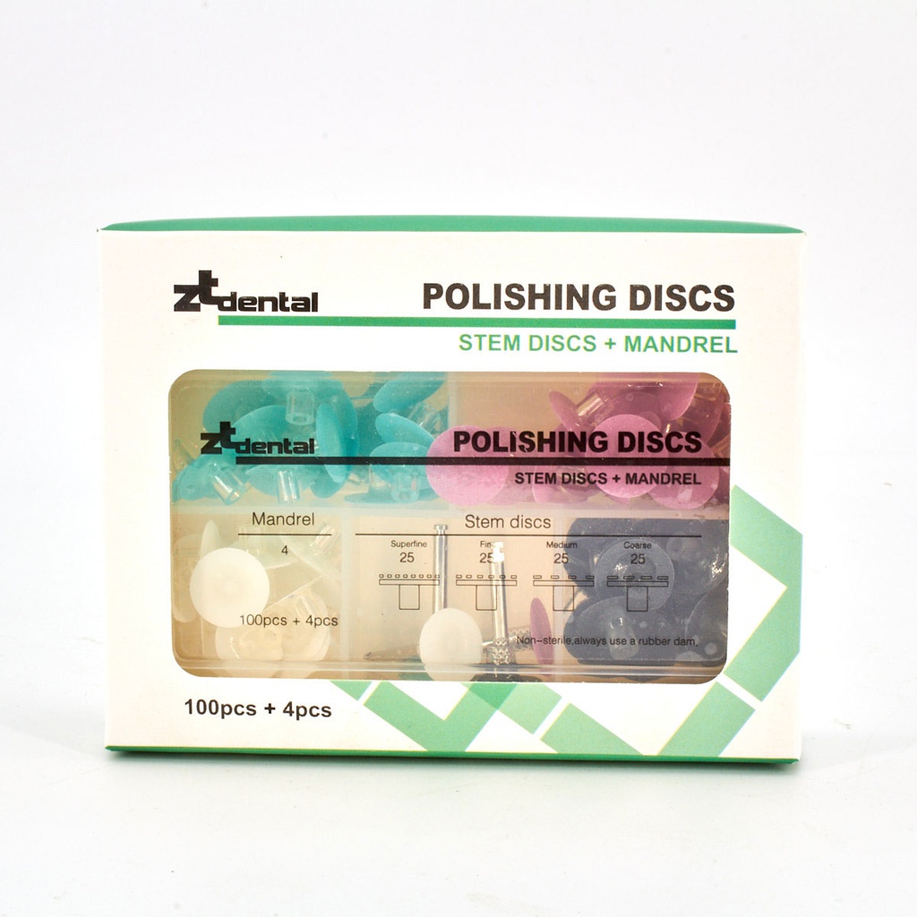 Kit Discos Pulido x 100 Uni. + 4 Porta Discos ZT Dental