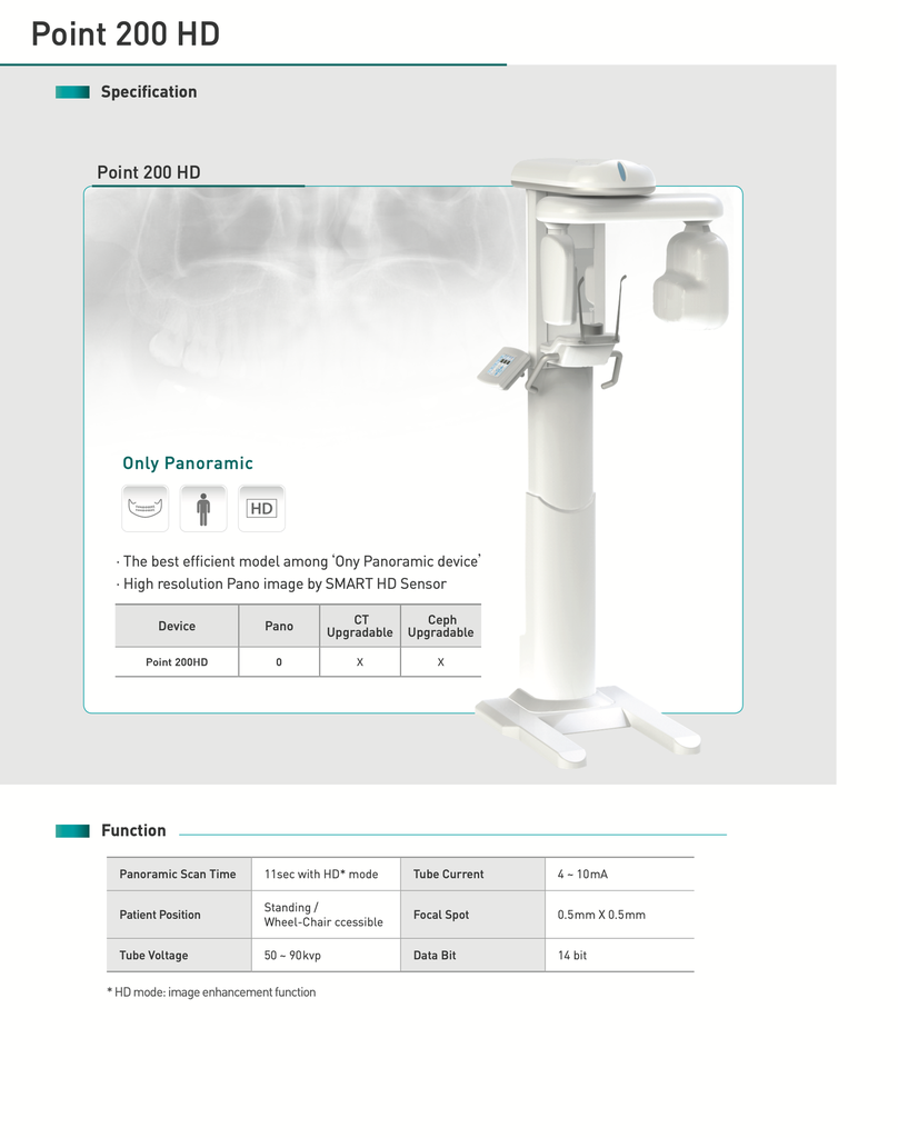 Eq. rayos x Panorámico Point 200HD Pointnix