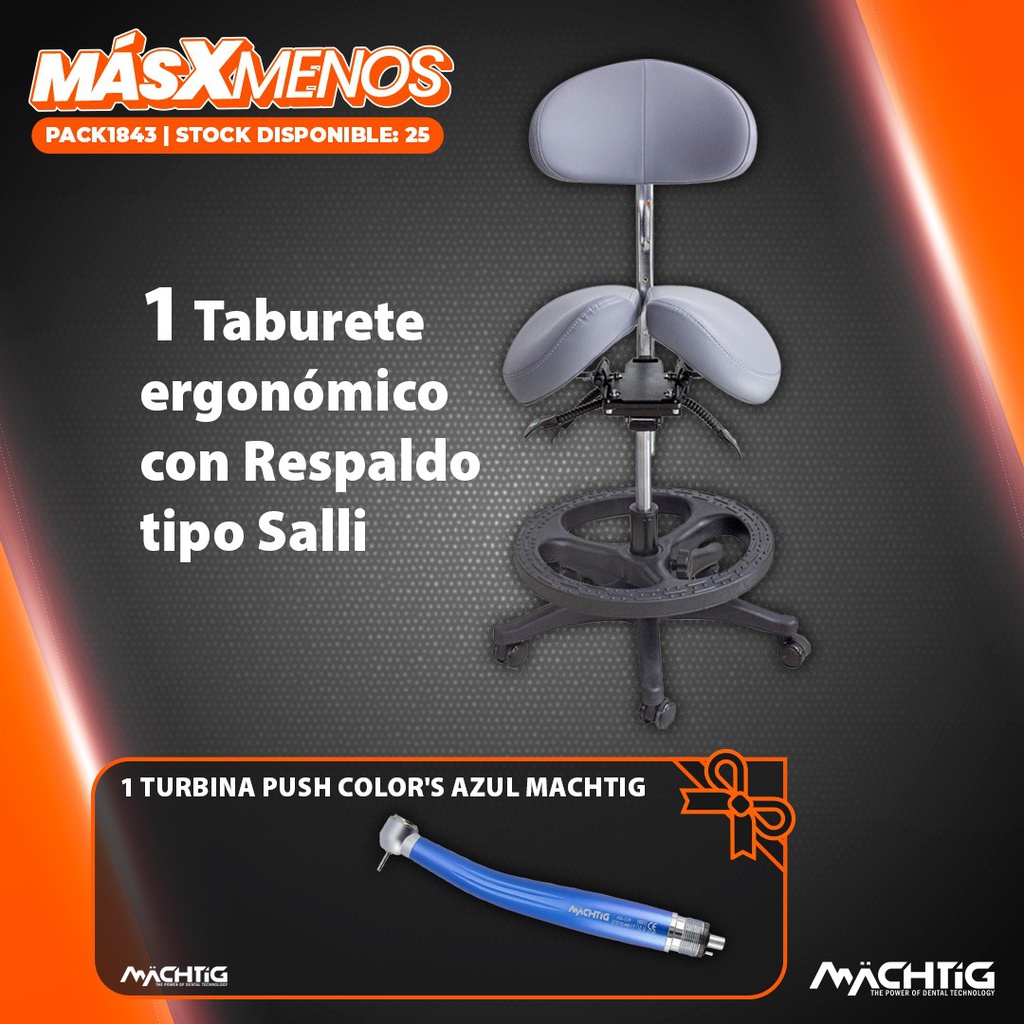 1 Taburete ergonómico con Respaldo tipo Salli Machtig + Regalo
