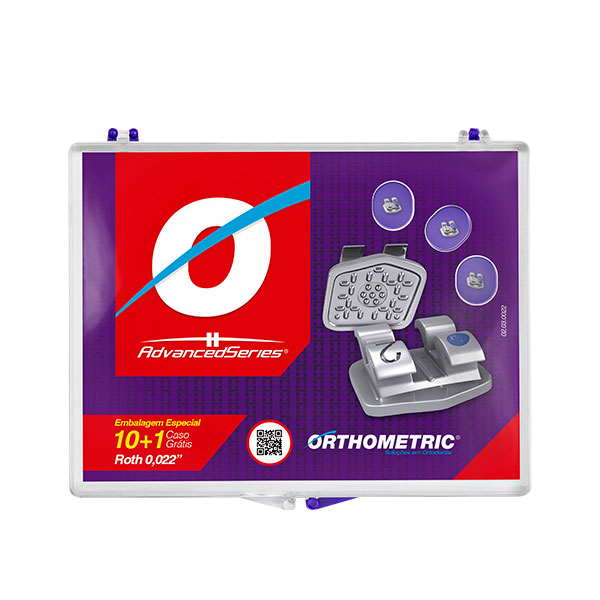 Kit 10+1 Casos Brackets Metálicos Advanced Series Orthometric