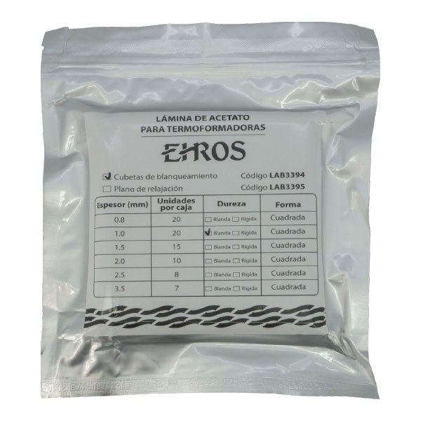 Placas láminas termoformables de Acetato cuadrada 2,5 mm Ehros