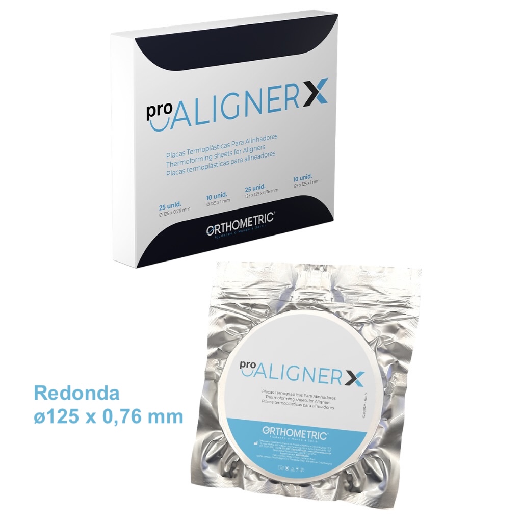 Placas láminas termoformables para Alineadores PETG Pro-Aligner X redonda 0,76 x 125 mm Orthometric