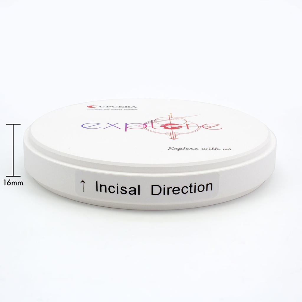 Disco de Zirconio Explore Functional Multi Ultra Translucidez TT 16 mm Upcera
