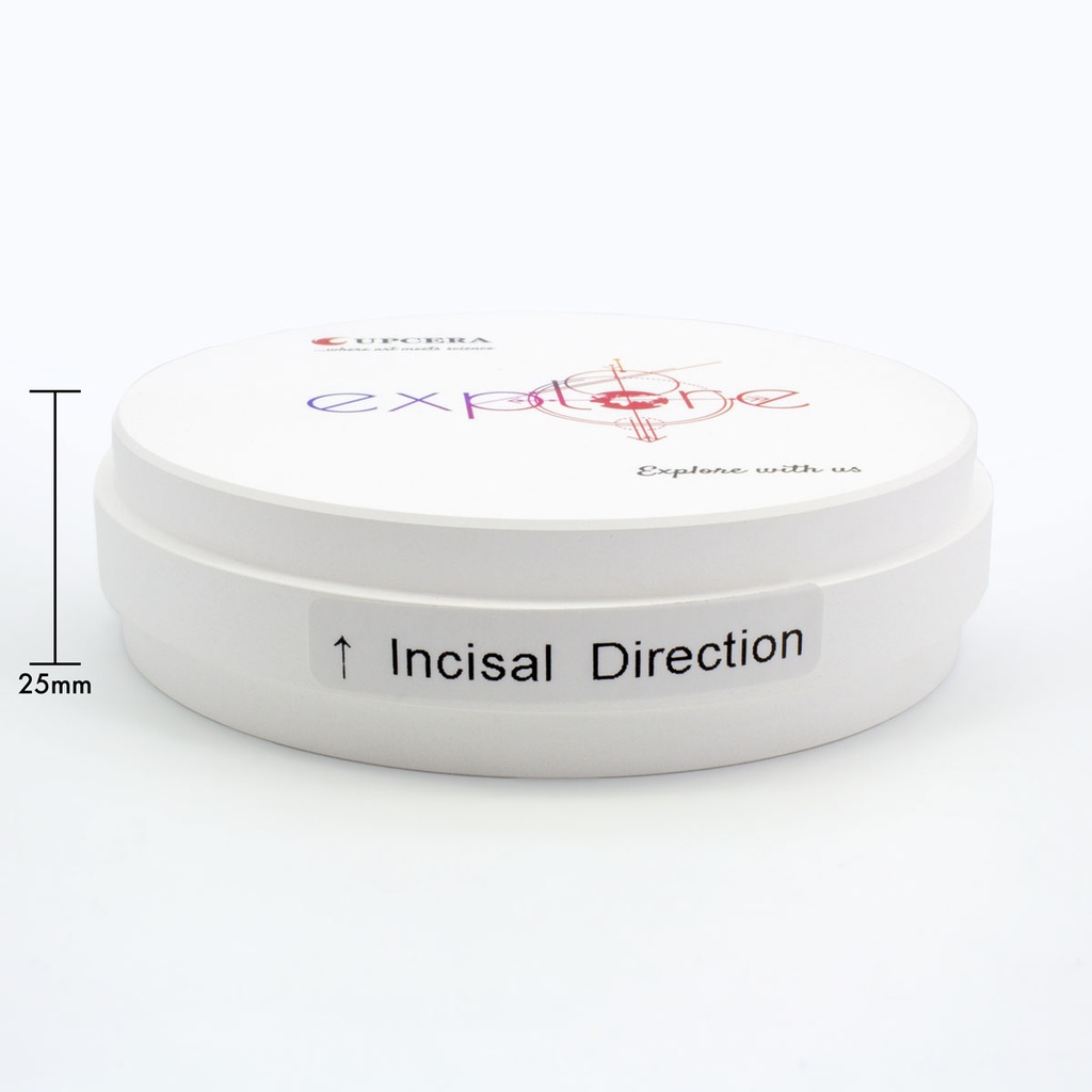 Disco de Zirconio Explore Functional Multi Ultra Translucidez TT 25 mm Upcera
