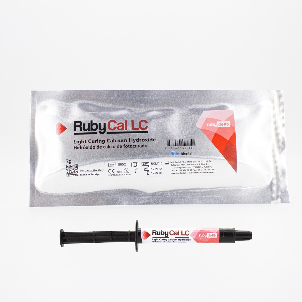 Pasta Hidróxido calcio fotocurado RubyCal LC Incidental