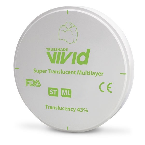 Disco de Zirconio Multi Super Translucidez ST 12 mm Vivid