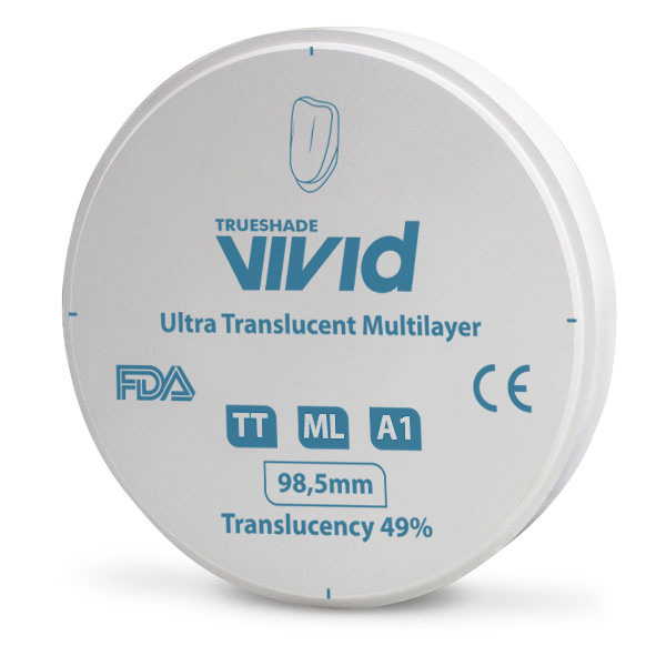 Disco de Zirconio Multi Ultra Translucidez TT 20 mm Vivid