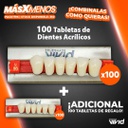 100 Tabletas de Dientes Acrílicos Vivid + 100 Tabletas Adicionales