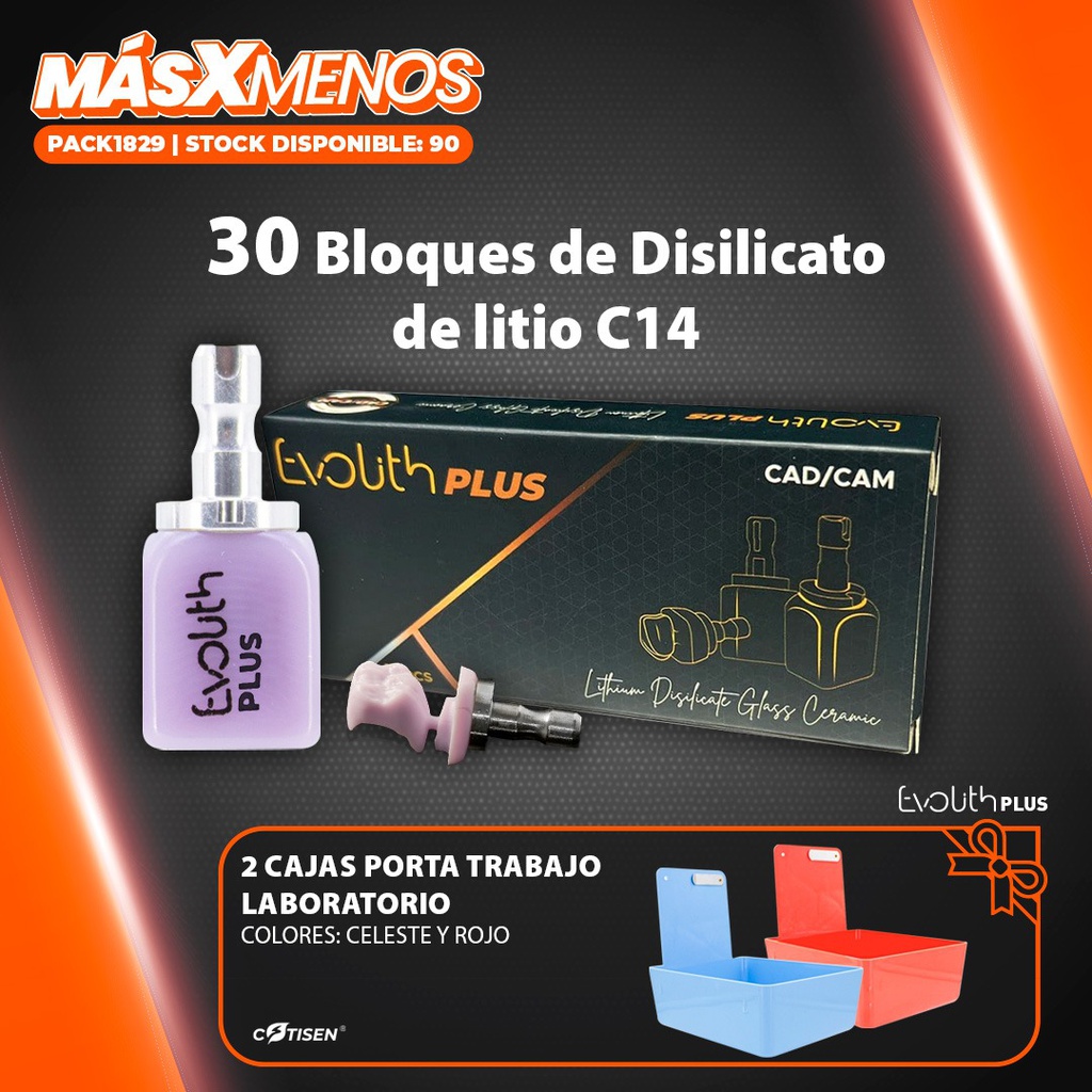30 bloques de disilicato C14 Evolith Plus + Regalo