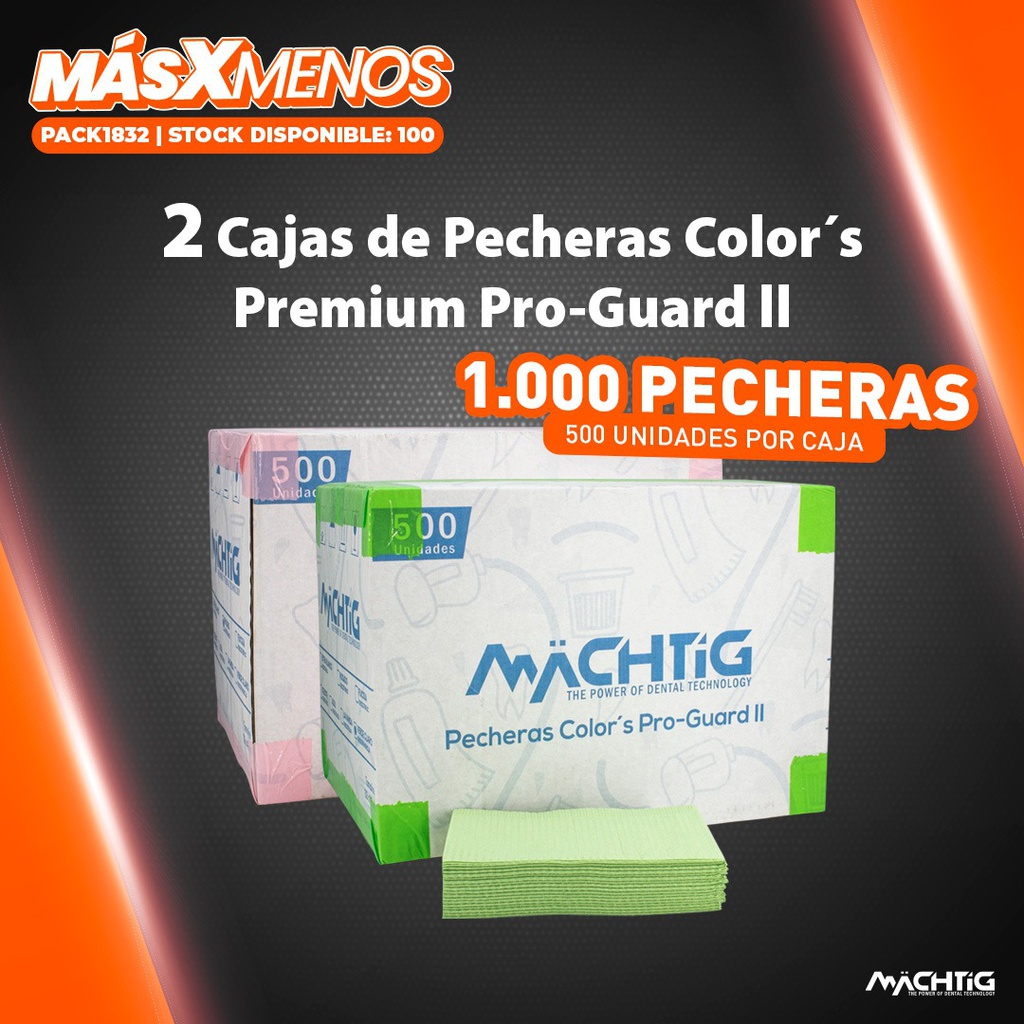 2 Cajas Pecheras Servilletas Color´s Premium Pro-Guard II Machtig