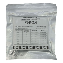 Placas láminas termoformables de Acetato cuadrada 3 mm Ehros