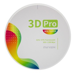 Disco de Zirconio Pro 3D Multi Ultra Translucidez TT 12 mm Miiyen