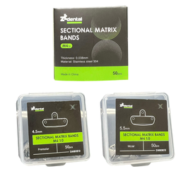Set de 50 Bandas Matriz preformada acero Matrix M4 1.0 ZT Dental