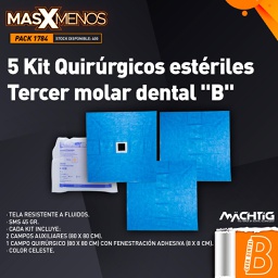 [PACK1784] 5 Kit Quirúrgicos estériles Tercer molar dental "B" Machtig