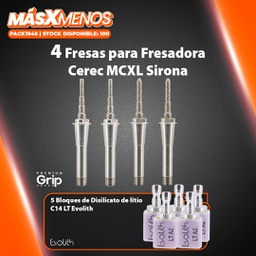 [PACK1840] 4 Fresas para Fresadora Cerec MCXL Sirona Premium grip + Regalo