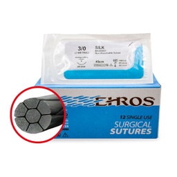 Sutura de Seda negra estéril Ehros